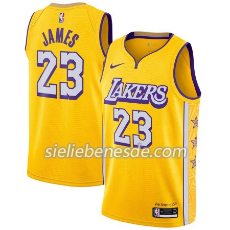 Herren NBA Los Angeles Lakers Trikot LeBron James 23 Nike 2019-2020 City Edition Swingman